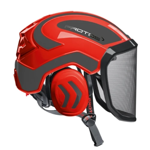 Protos Integral Arborist Helmet – Red/Grey